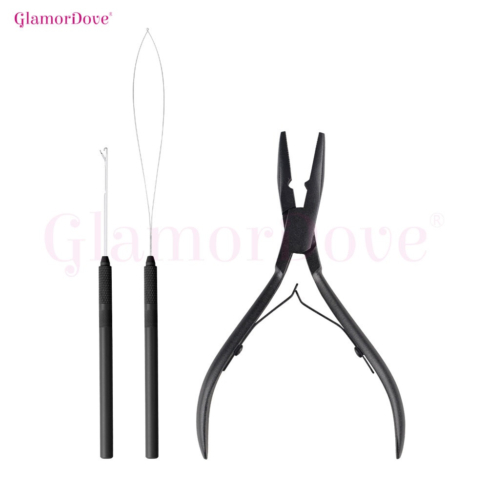 Needle Threader Tool - GlamorDove Kit d'outils d'extension de cheveux