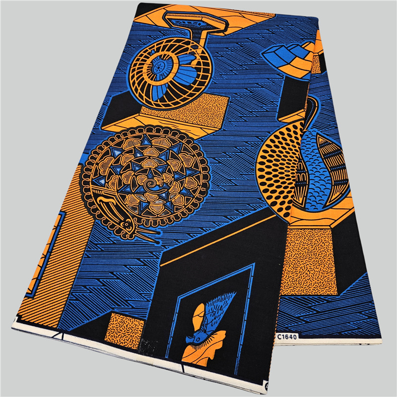 Sewing Batik - Tissu Batik en coton bleu imprimé