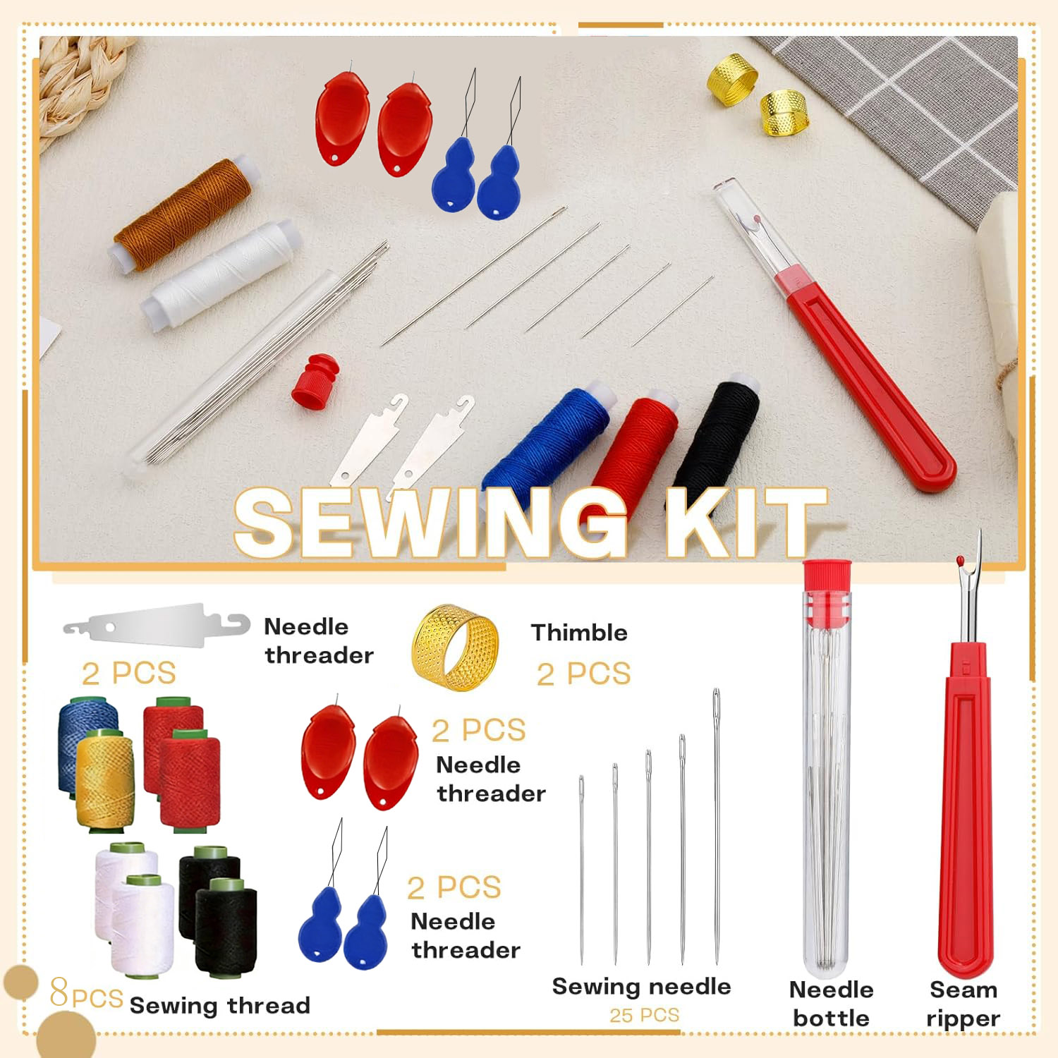 Kit de 43 aiguilles à grande p - Sewing Repair avis et prix