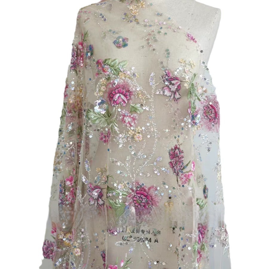 Tissu en dentelle perlée de lu - Sewing Embroidery Fabric avis et prix