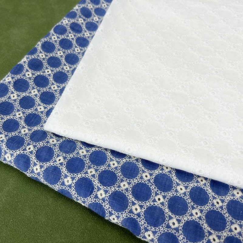 Tissu en denim de coton brodé  - Sewing Eyelet Fabric avis et prix